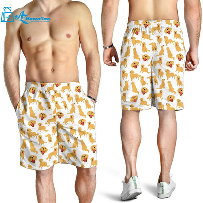 Golden Retriever Pattern Print Design 05 Men Shorts