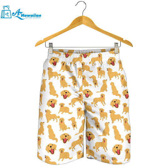 Golden Retriever Pattern Print Design 05 Men Shorts