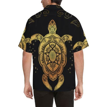 Golden Sea Turtle Hawaiian Shirt