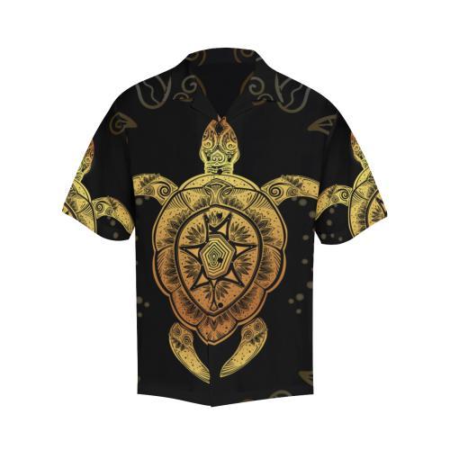 Golden Sea Turtle Hawaiian Shirt