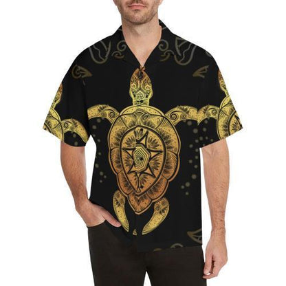 Golden Sea Turtle Hawaiian Shirt