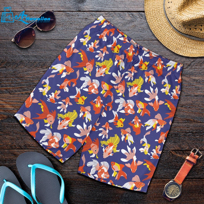 Goldfish Pattern Print Design 04 Men Shorts