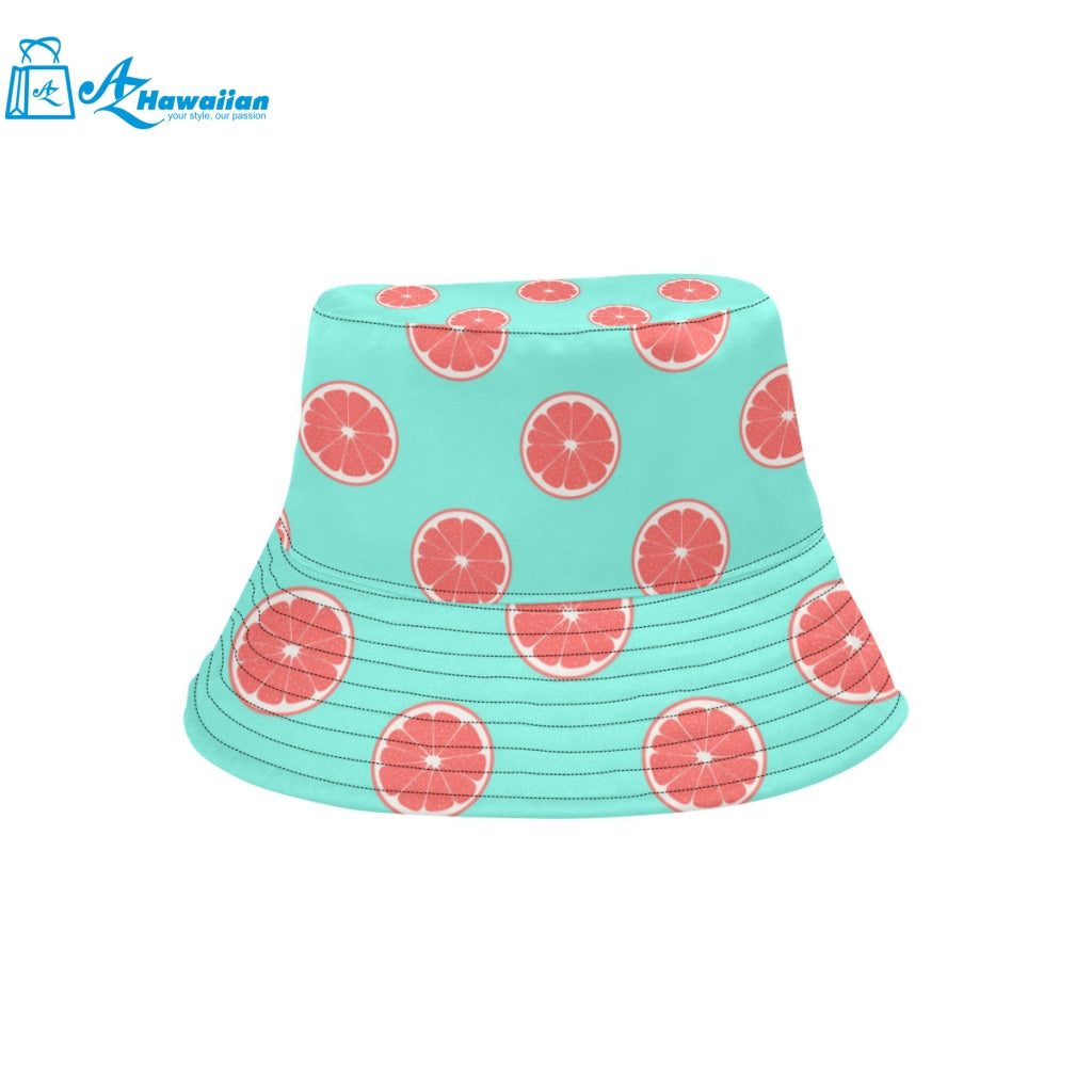 Grapefruit green background Unisex Bucket Hat