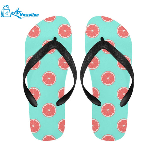 Grapefruit green background Unisex Flip Flops