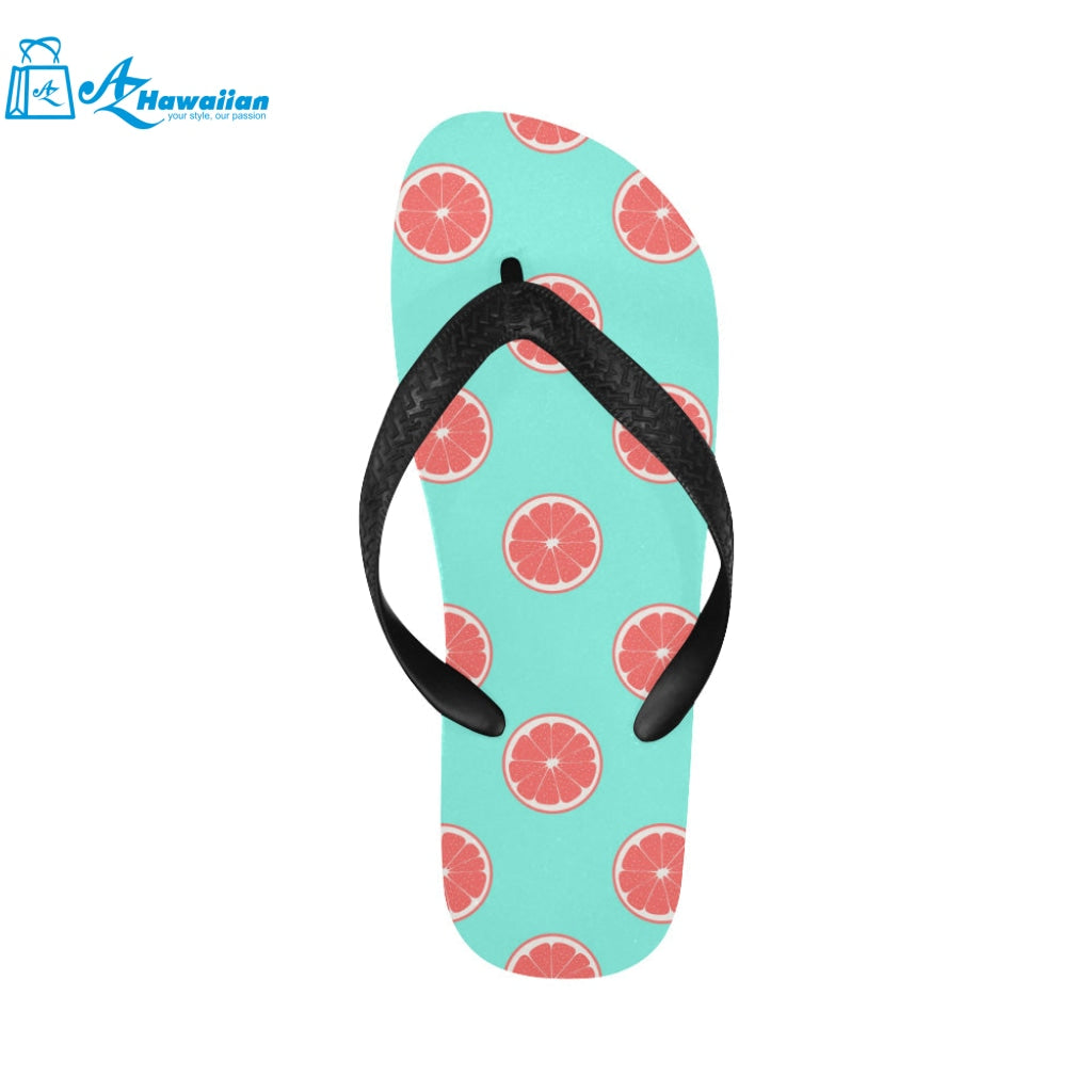 Grapefruit green background Unisex Flip Flops