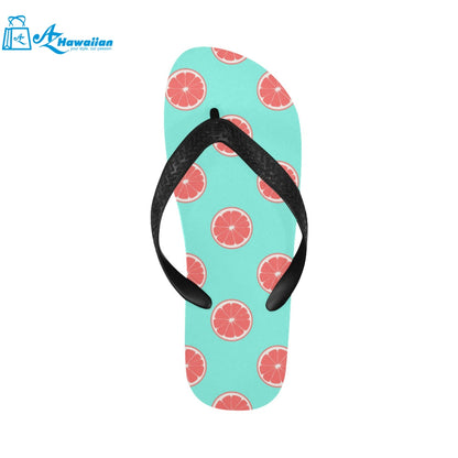 Grapefruit green background Unisex Flip Flops