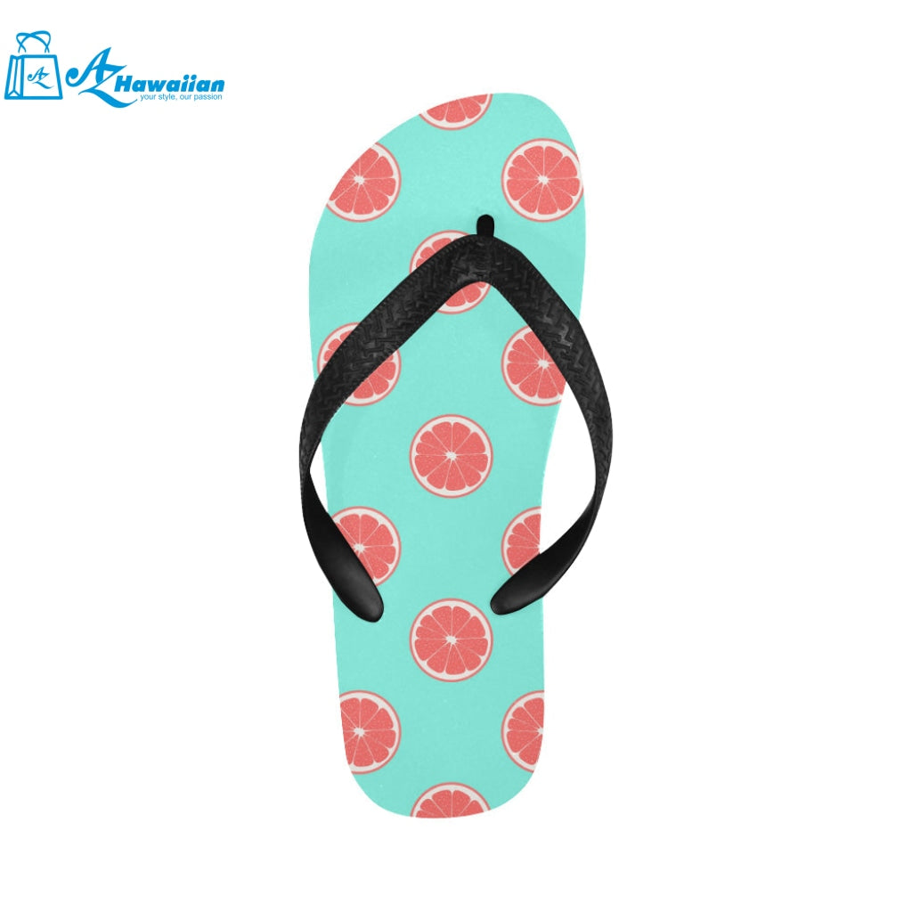 Grapefruit green background Unisex Flip Flops