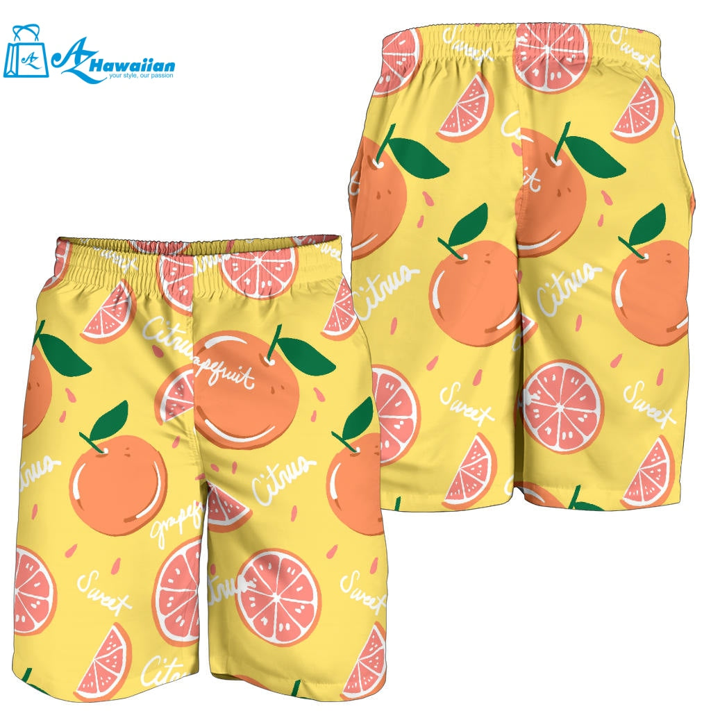 Grapefruit Yellow Background Men Shorts