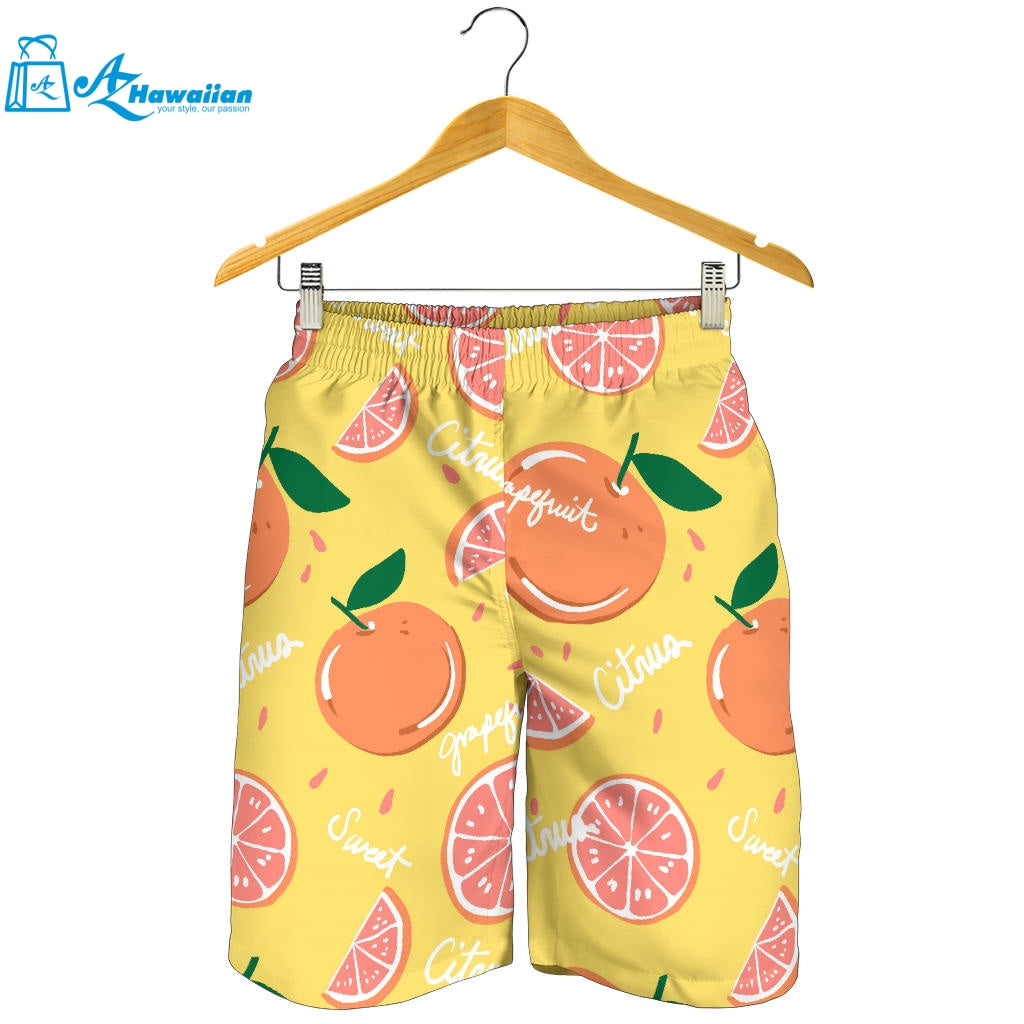 Grapefruit Yellow Background Men Shorts