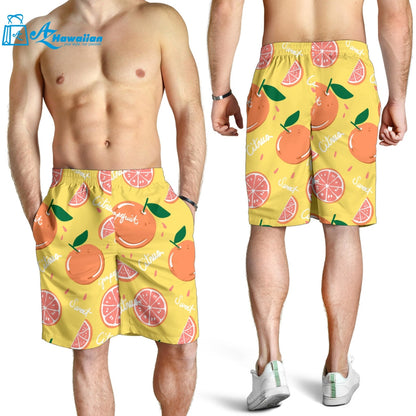 Grapefruit Yellow Background Men Shorts