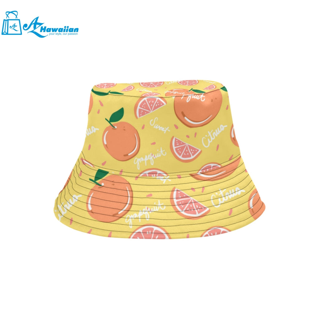 Grapefruit yellow background Unisex Bucket Hat