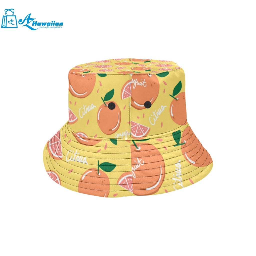 Grapefruit yellow background Unisex Bucket Hat