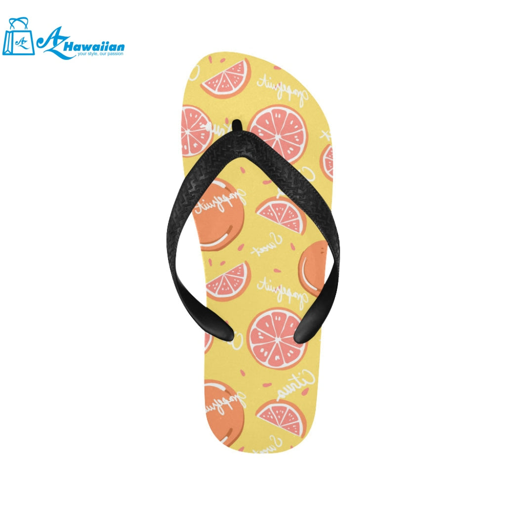 Grapefruit yellow background Unisex Flip Flops