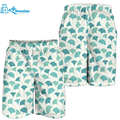 Green Ginkgo Leaves Pattern Men Shorts