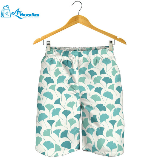 Green Ginkgo Leaves Pattern Men Shorts