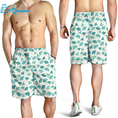 Green Ginkgo Leaves Pattern Men Shorts