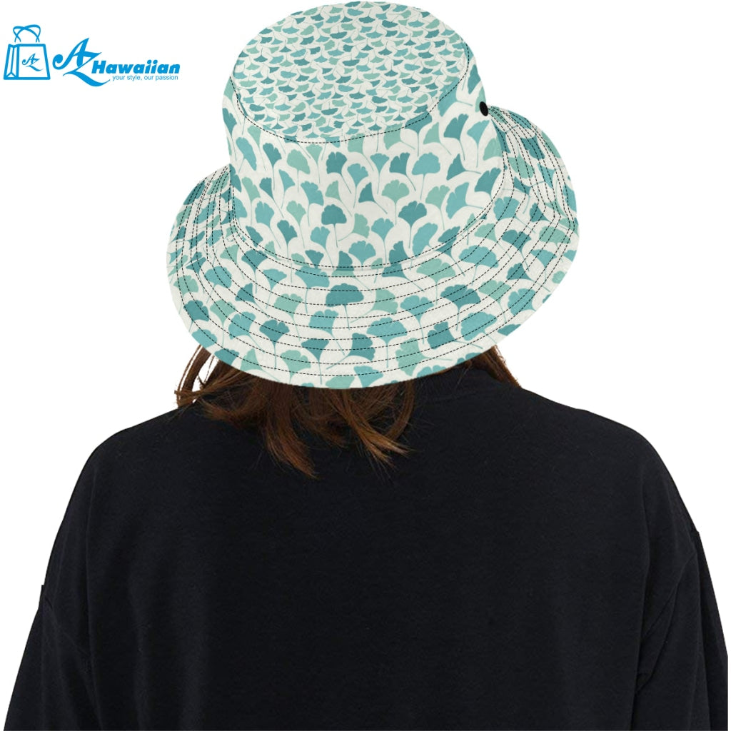 Green ginkgo leaves pattern Unisex Bucket Hat