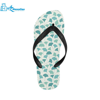 Green ginkgo leaves pattern Unisex Flip Flops