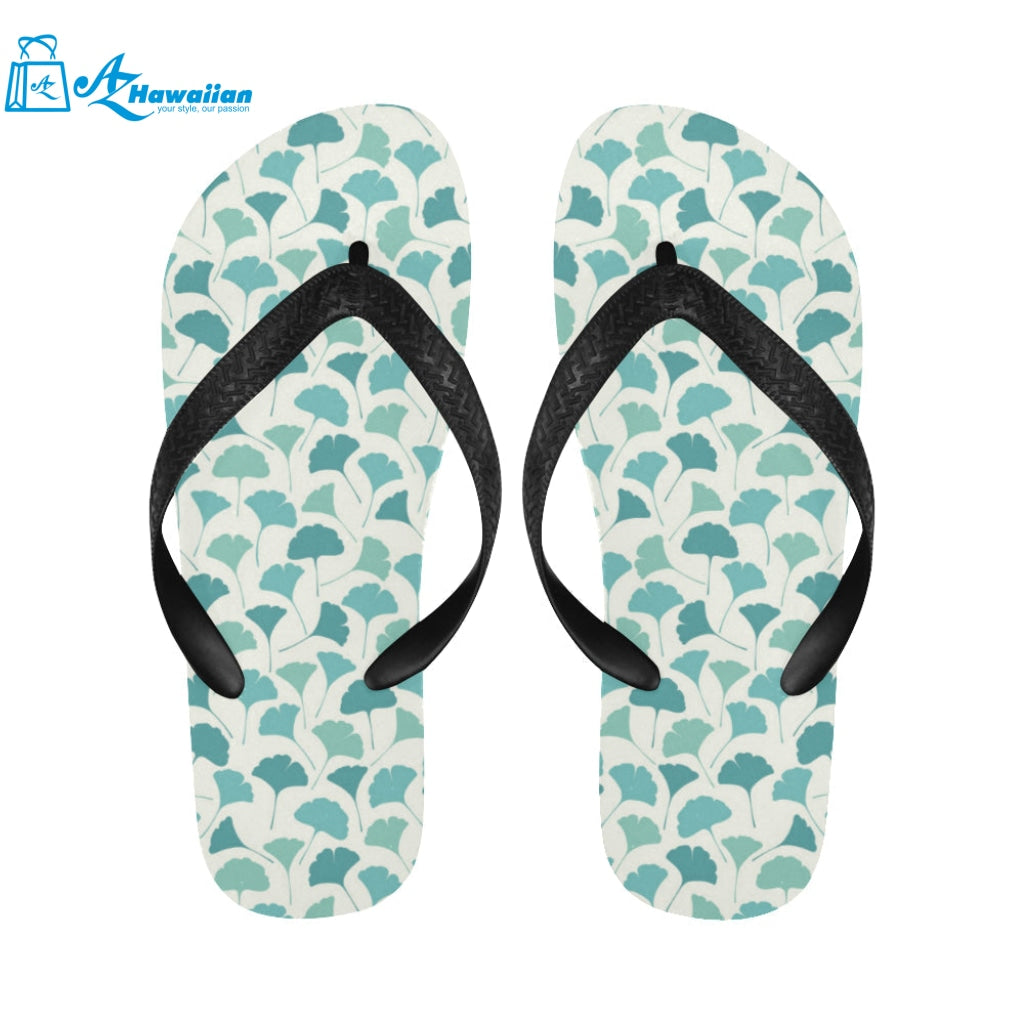 Green ginkgo leaves pattern Unisex Flip Flops