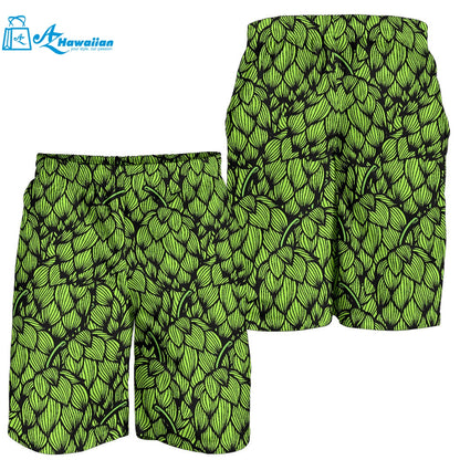 Green Hop Pattern Men Shorts