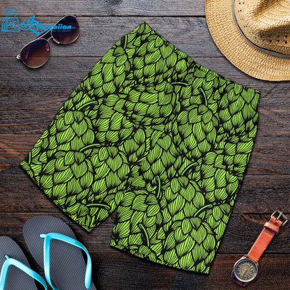 Green Hop Pattern Men Shorts