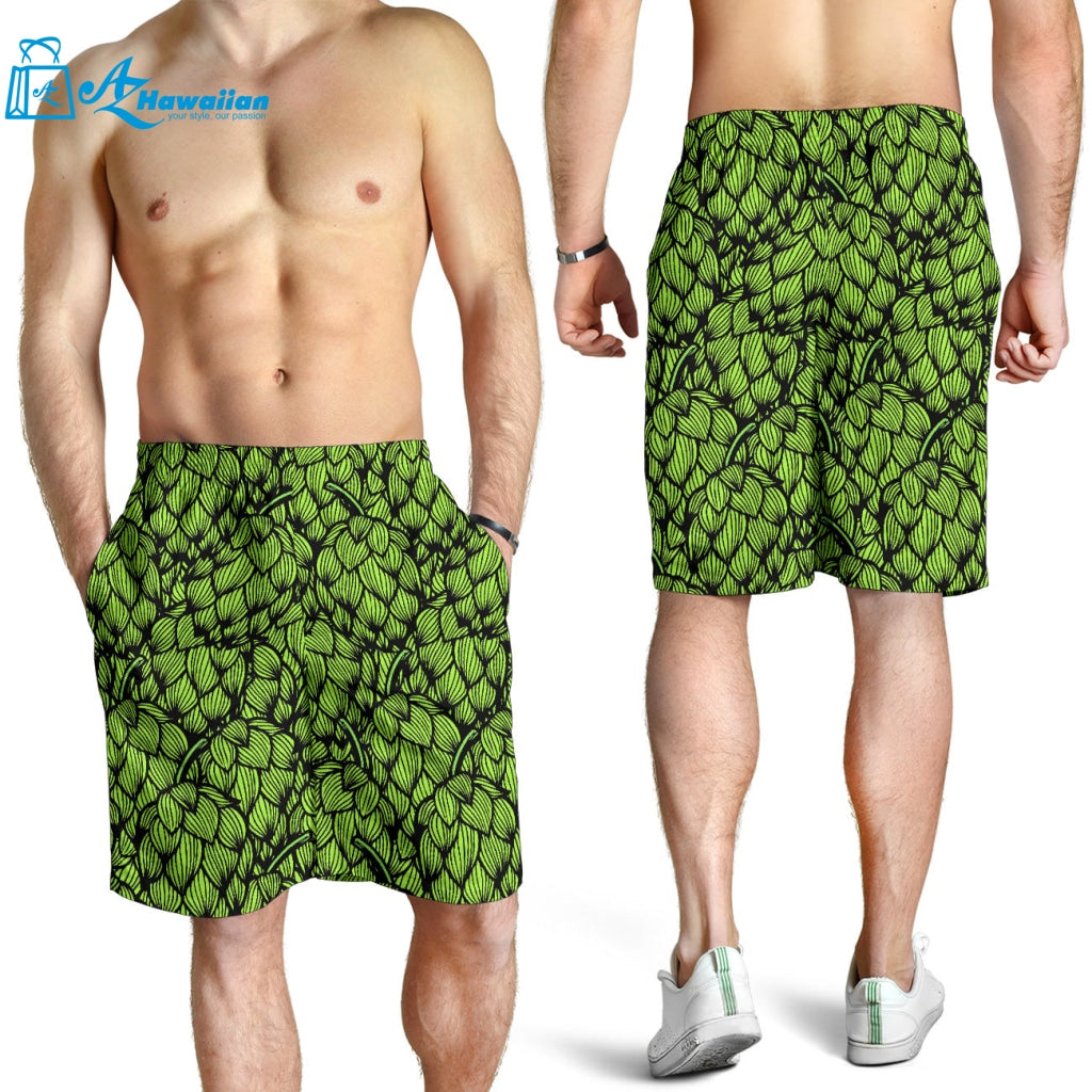 Green Hop Pattern Men Shorts