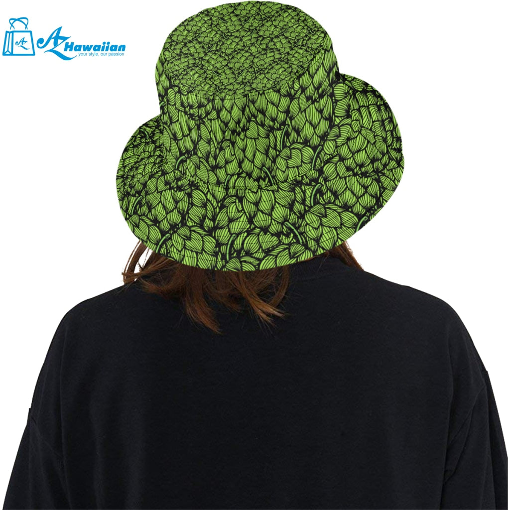 Green hop pattern Unisex Bucket Hat