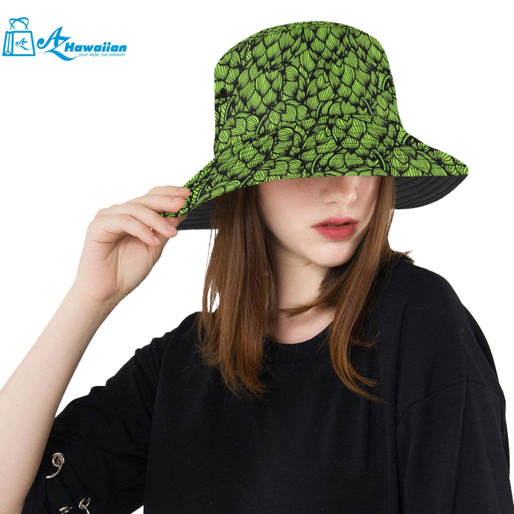 Green hop pattern Unisex Bucket Hat