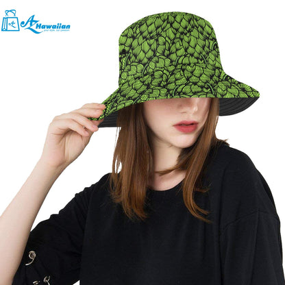 Green hop pattern Unisex Bucket Hat