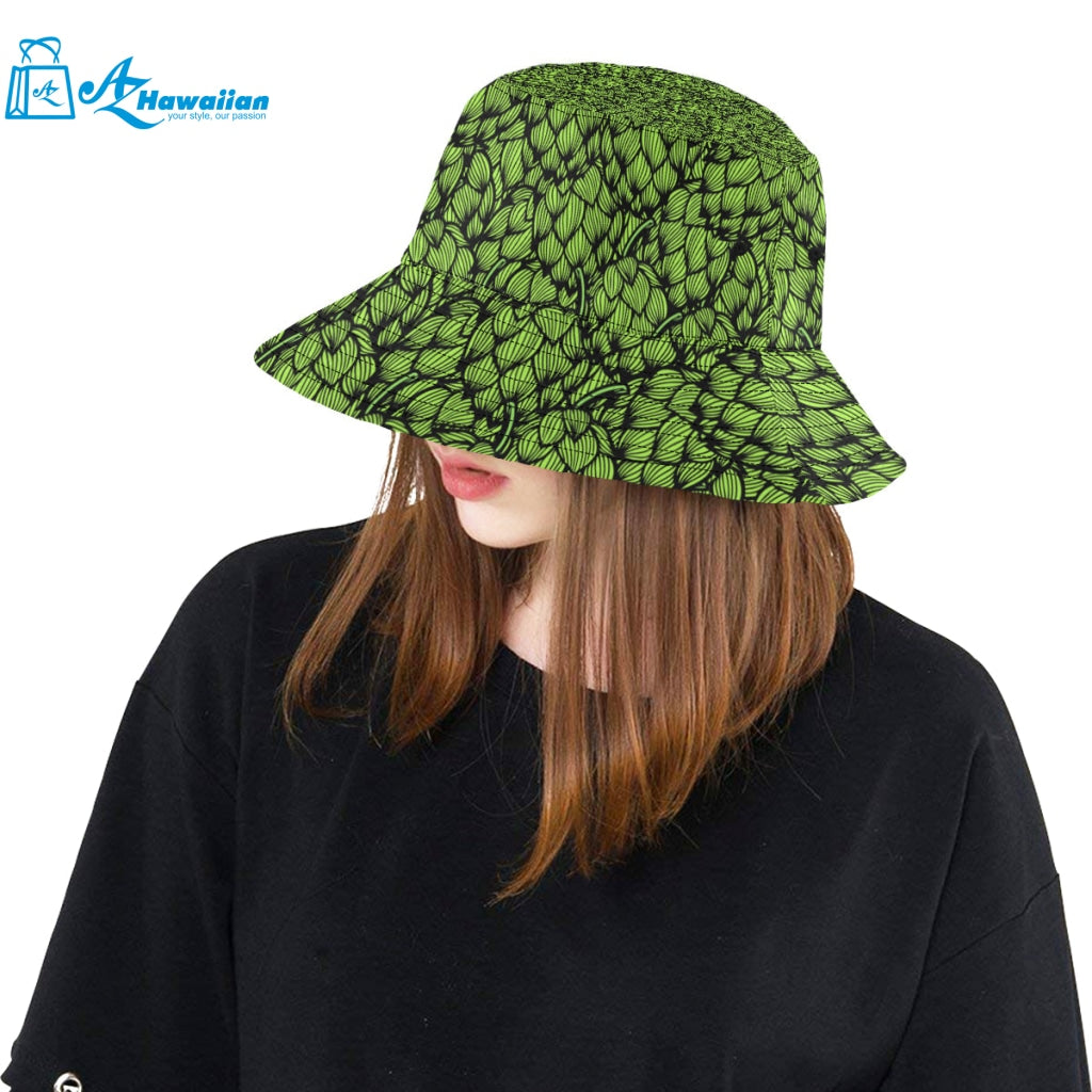 Green hop pattern Unisex Bucket Hat