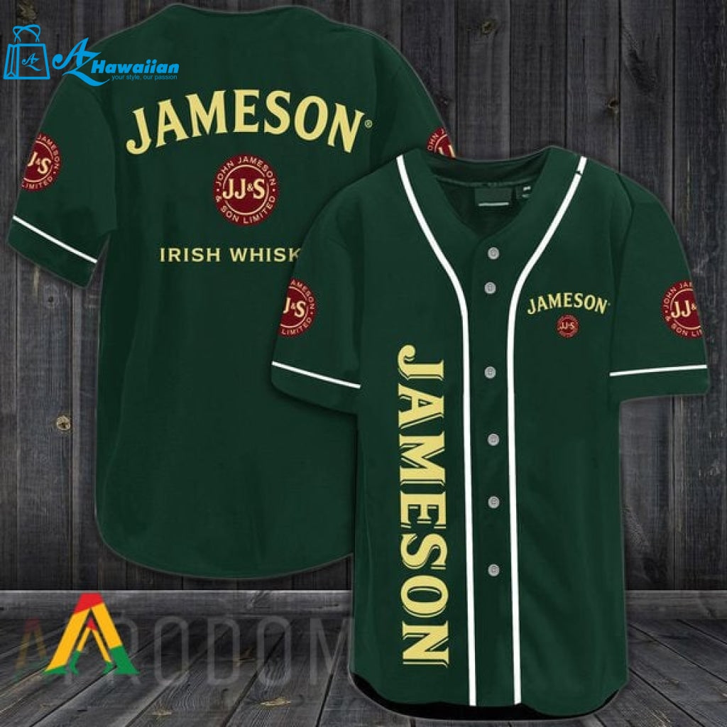 Green Jameson Whiskey Baseball Jersey