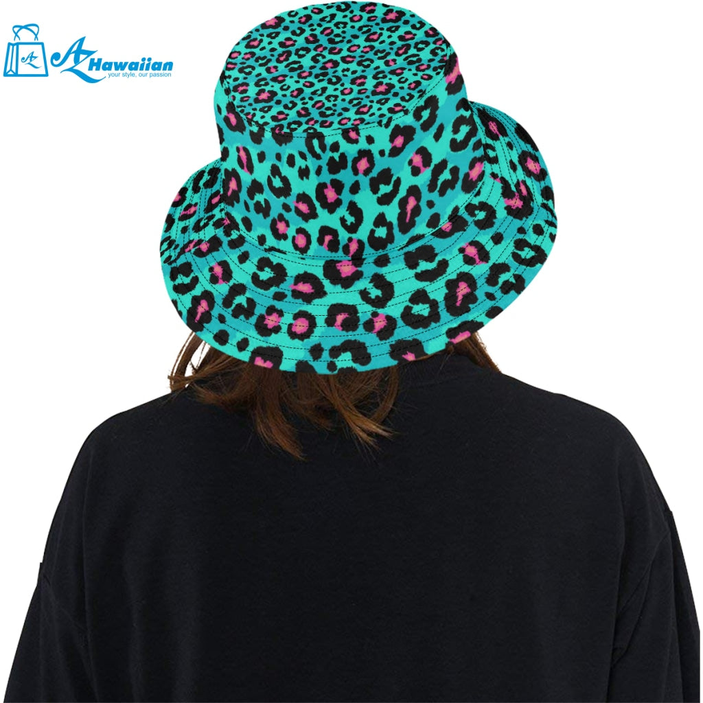 Green leopard skin print pattern Unisex Bucket Hat