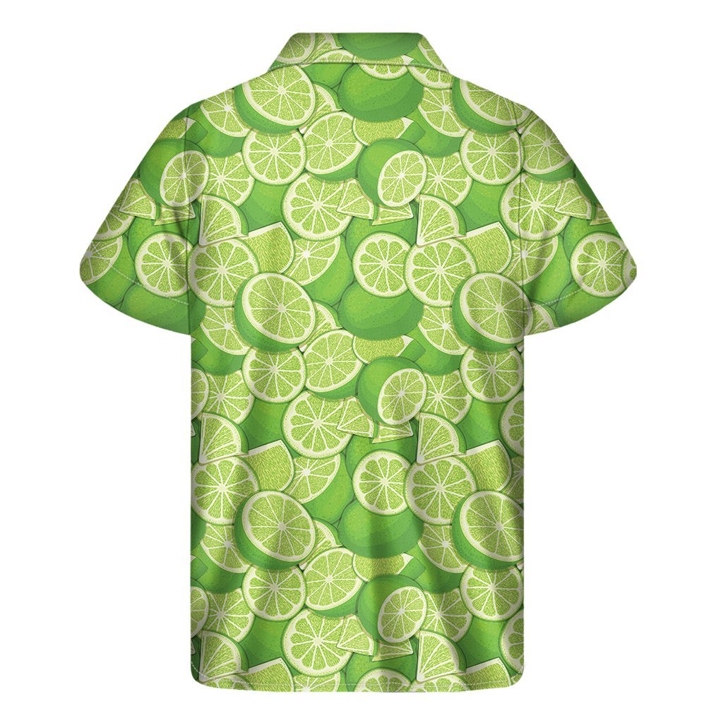 Green Lime Pattern Print Mens Short Sleeve Shirt Hawaiian