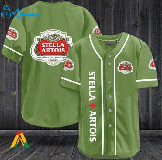 Green Stella Artois Baseball Jersey