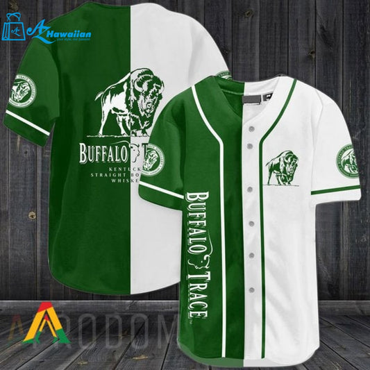 Green White Buffalo Trace Baseball Jersey