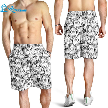 Greyhound Pattern Print Design 01 Men Shorts