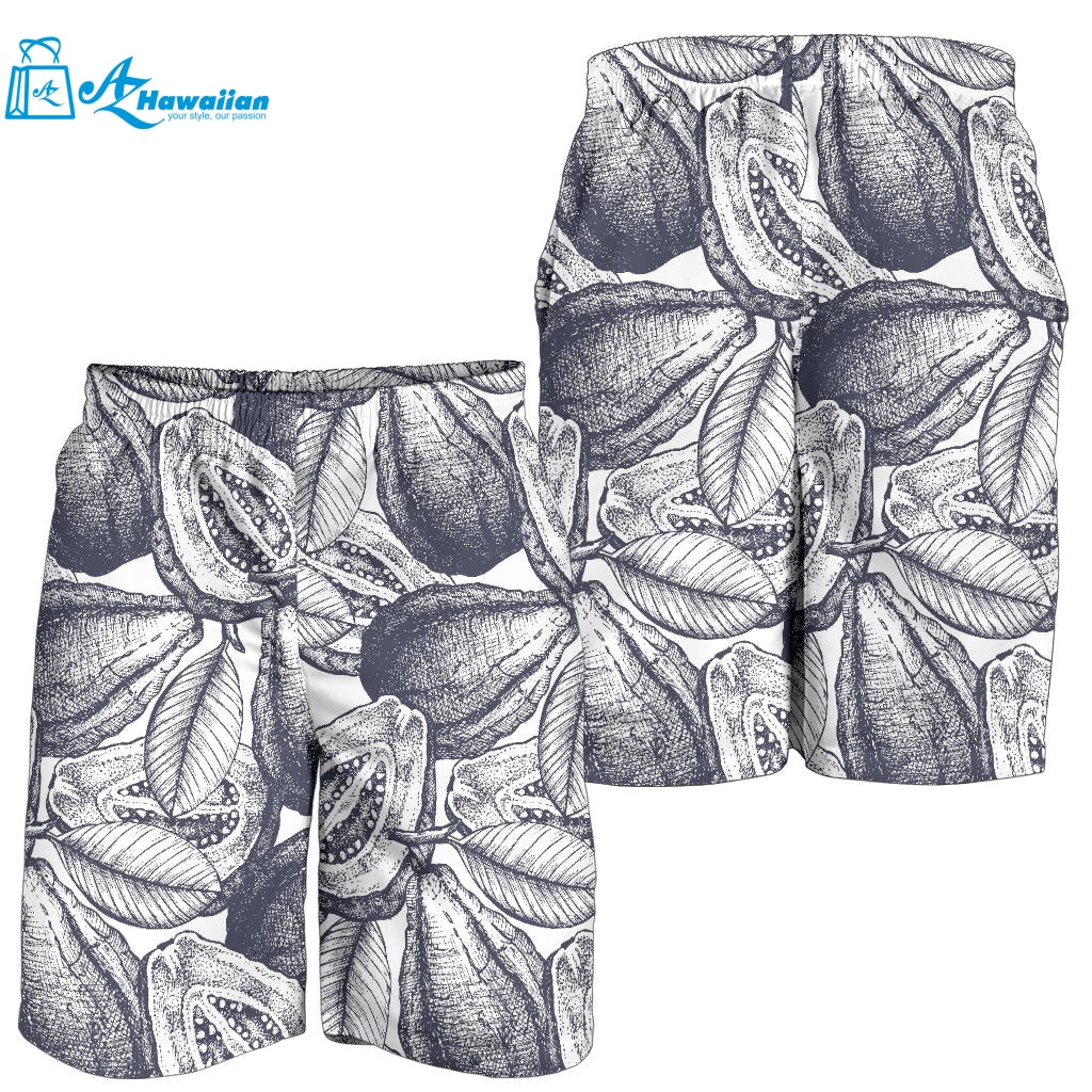 Guava Tropical Hand Drawn Pattern Men Shorts