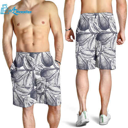 Guava Tropical Hand Drawn Pattern Men Shorts