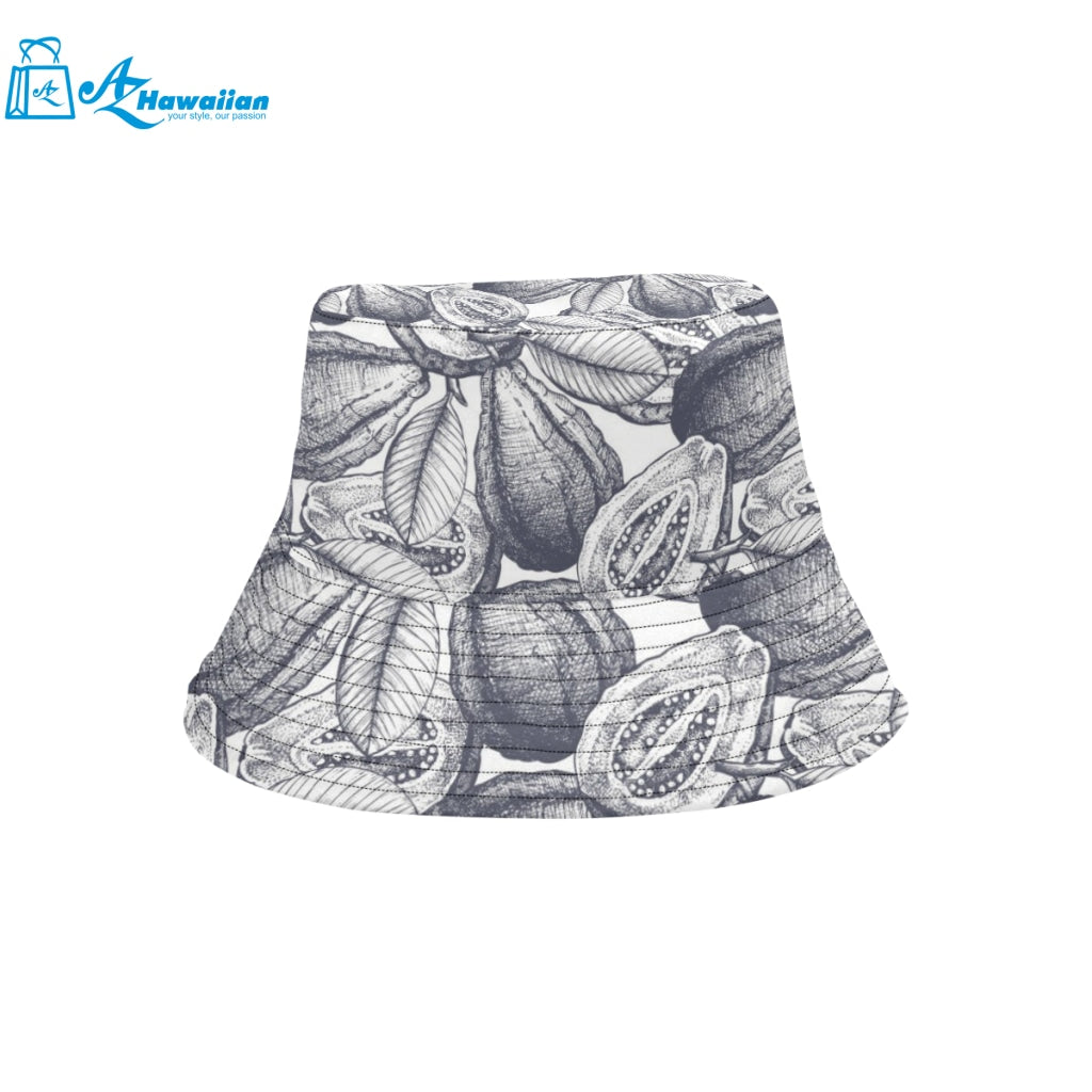 Guava tropical hand drawn pattern Unisex Bucket Hat