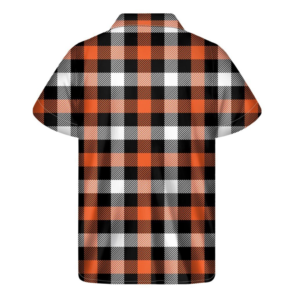 Halloween Buffalo Plaid Pattern Print Mens Short Sleeve Shirt Hawaiian