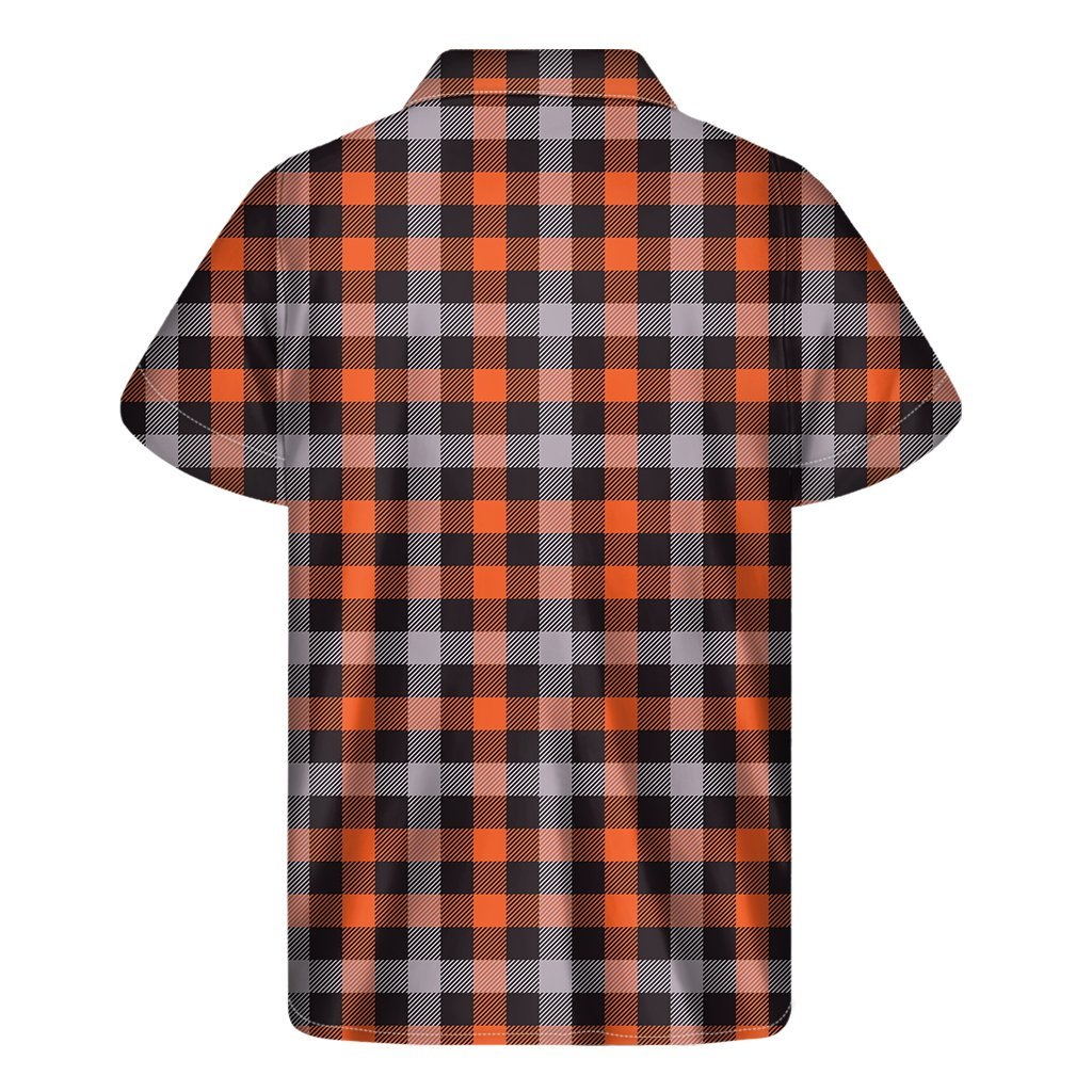 Halloween Buffalo Plaid Print Mens Short Sleeve Shirt Hawaiian