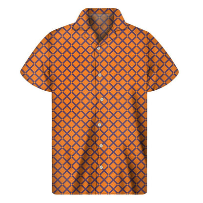 Halloween Cross Pattern Print Mens Short Sleeve Shirt Hawaiian