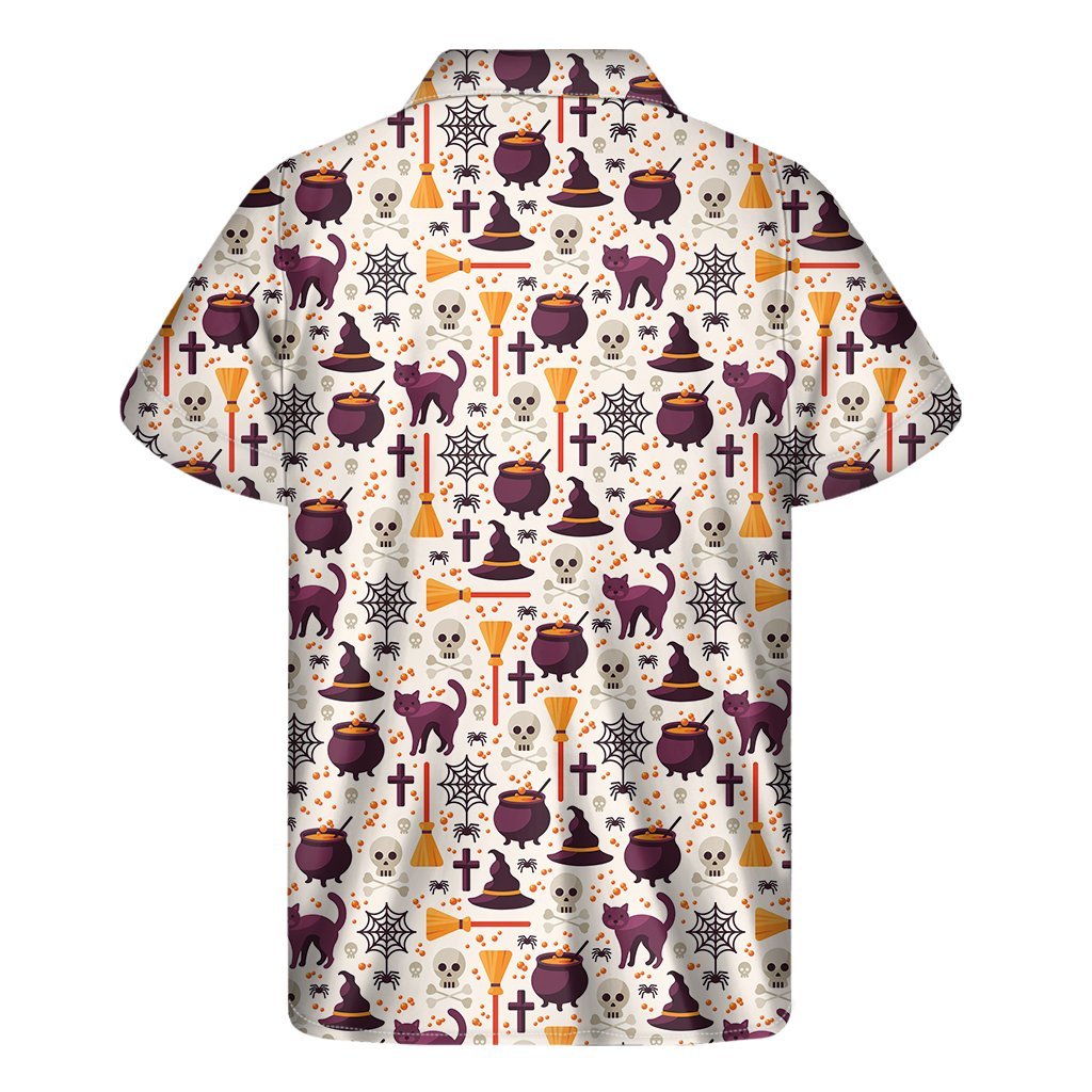 Halloween Festival Pattern Print Mens Short Sleeve Shirt Hawaiian