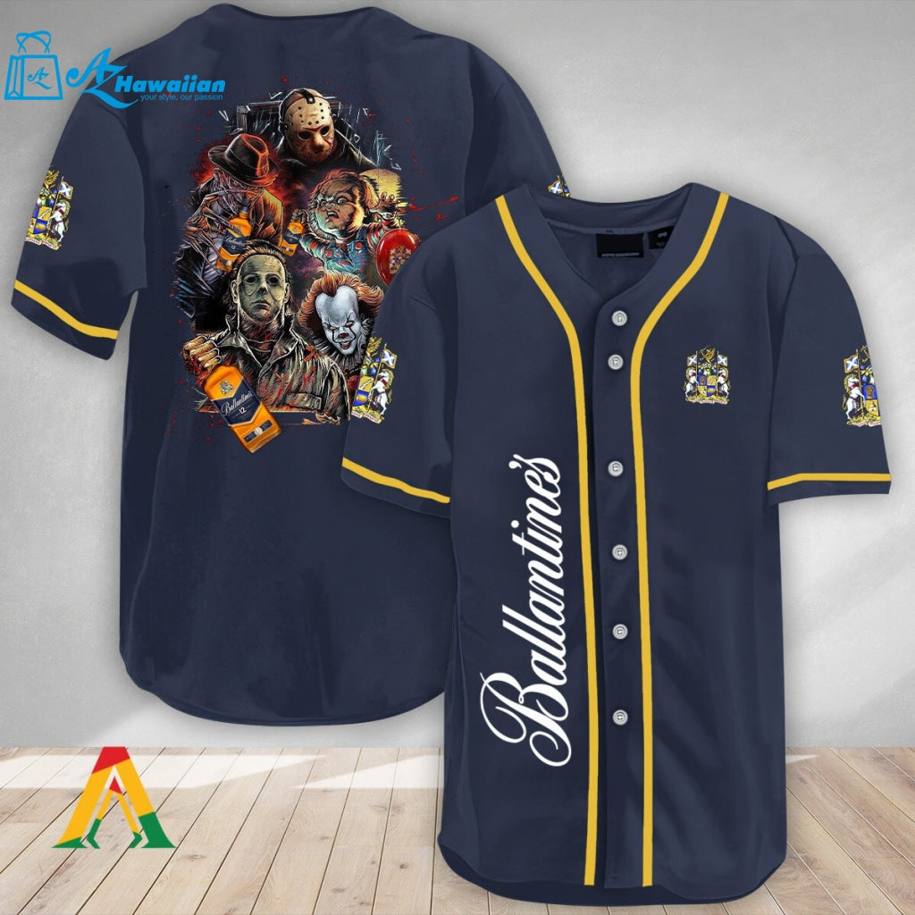 Halloween Horror Characters Ballantines Baseball Jersey