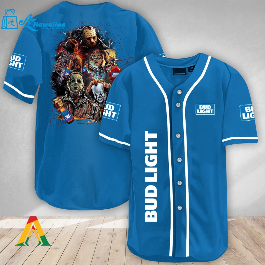 Halloween Horror Characters Bud Light Baseball Jersey