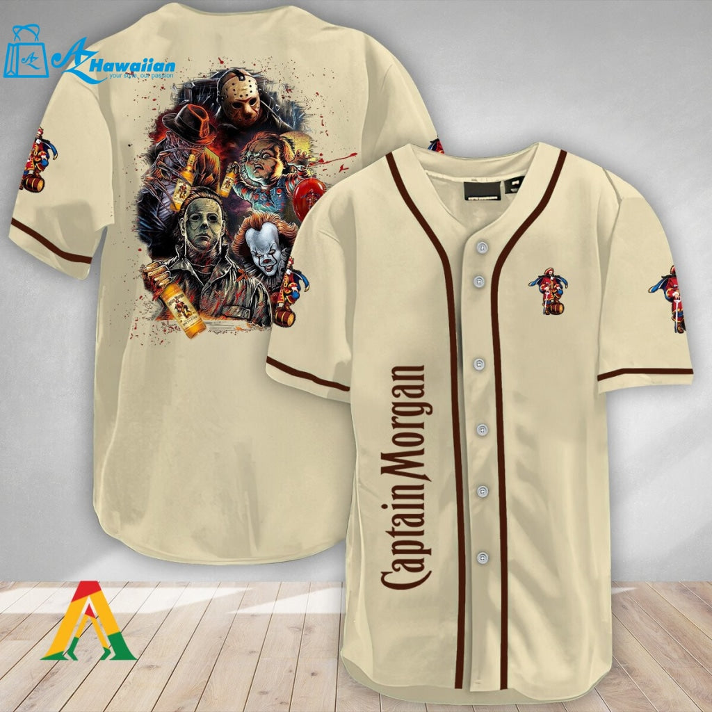 Halloween Horror Characters Captain Morgan Baseball Jersey