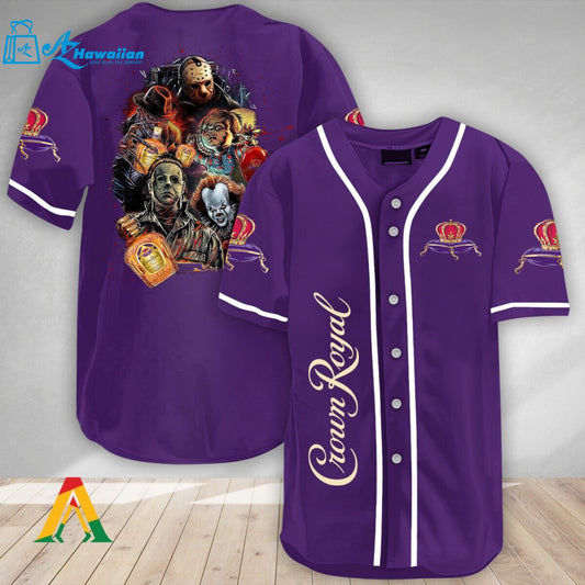 Halloween Horror Characters Crown Royal Baseball Jersey