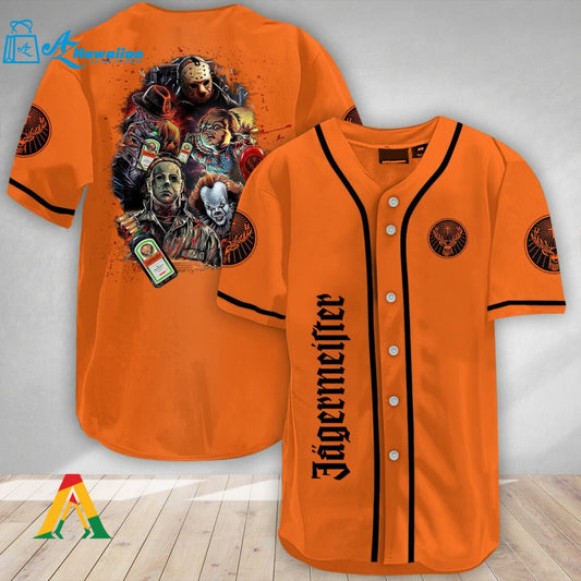 Halloween Horror Characters Jagermeister Baseball Jersey