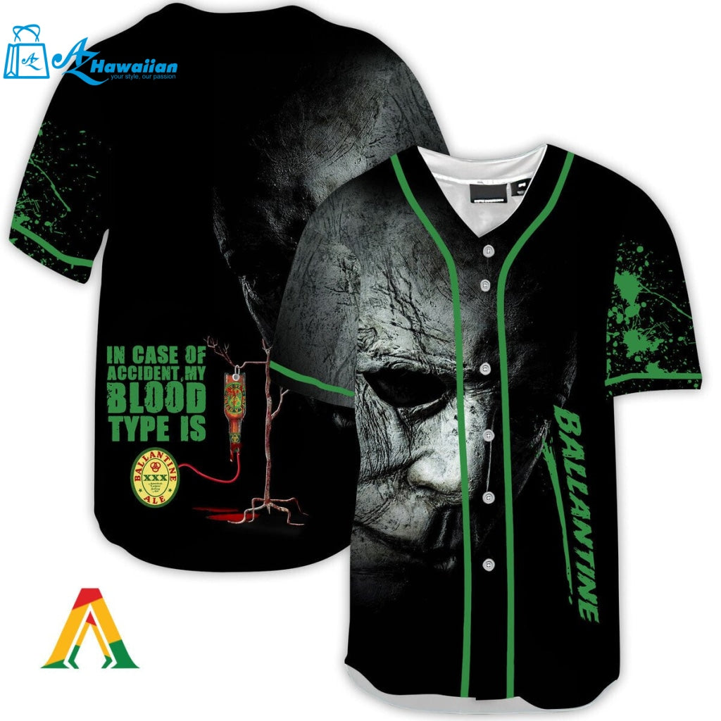 Halloween Horror Michael Myers Ballantines Baseball Jersey