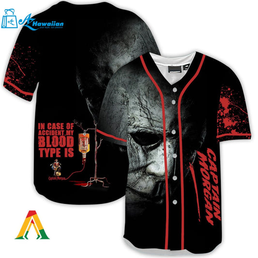 Halloween Horror Michael Myers Captain Morgan Baseball Jersey